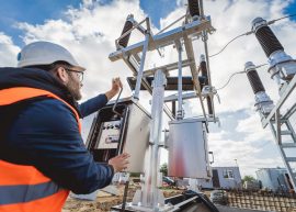 Engineer,Electrician,Check,The,Substation,Construction,Process